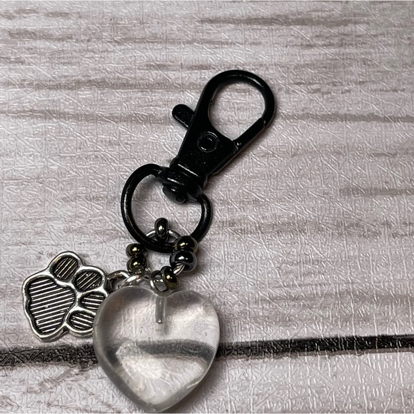 CCO REDUCED Clear Quartz Crystal Pet Charm Or Keychain Or Purse Toggle - Picture 8 of 10